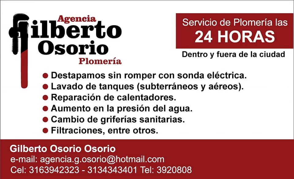 Aviso de Agencia Plomería