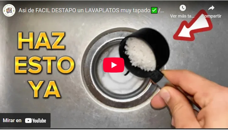 Video sobre destape de lavaplatos